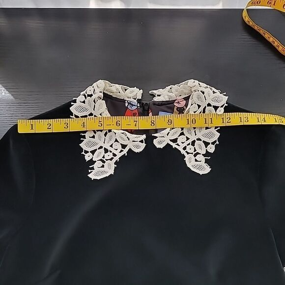 Macgraw OPIUM Velvet Silk Lined, Lace Sleeved Mini Dress - Picture 6 of 15